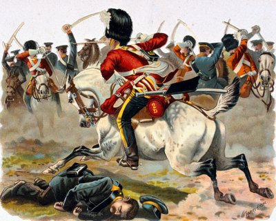 Sergeant Ramage, Scots Greys, Dashing Off Single Handed to the Assistance of Trooper Macpherson, 1854 by Henry A. Payne
